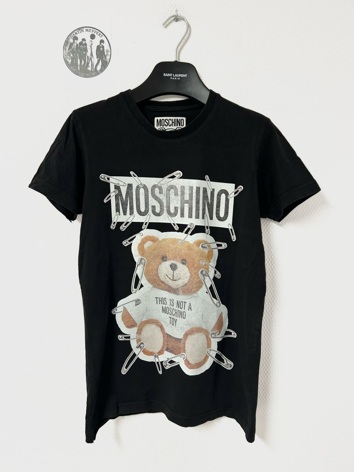 Moschino by Jeremy Scott FW2015 Safety Pin Teddy Bear Tee