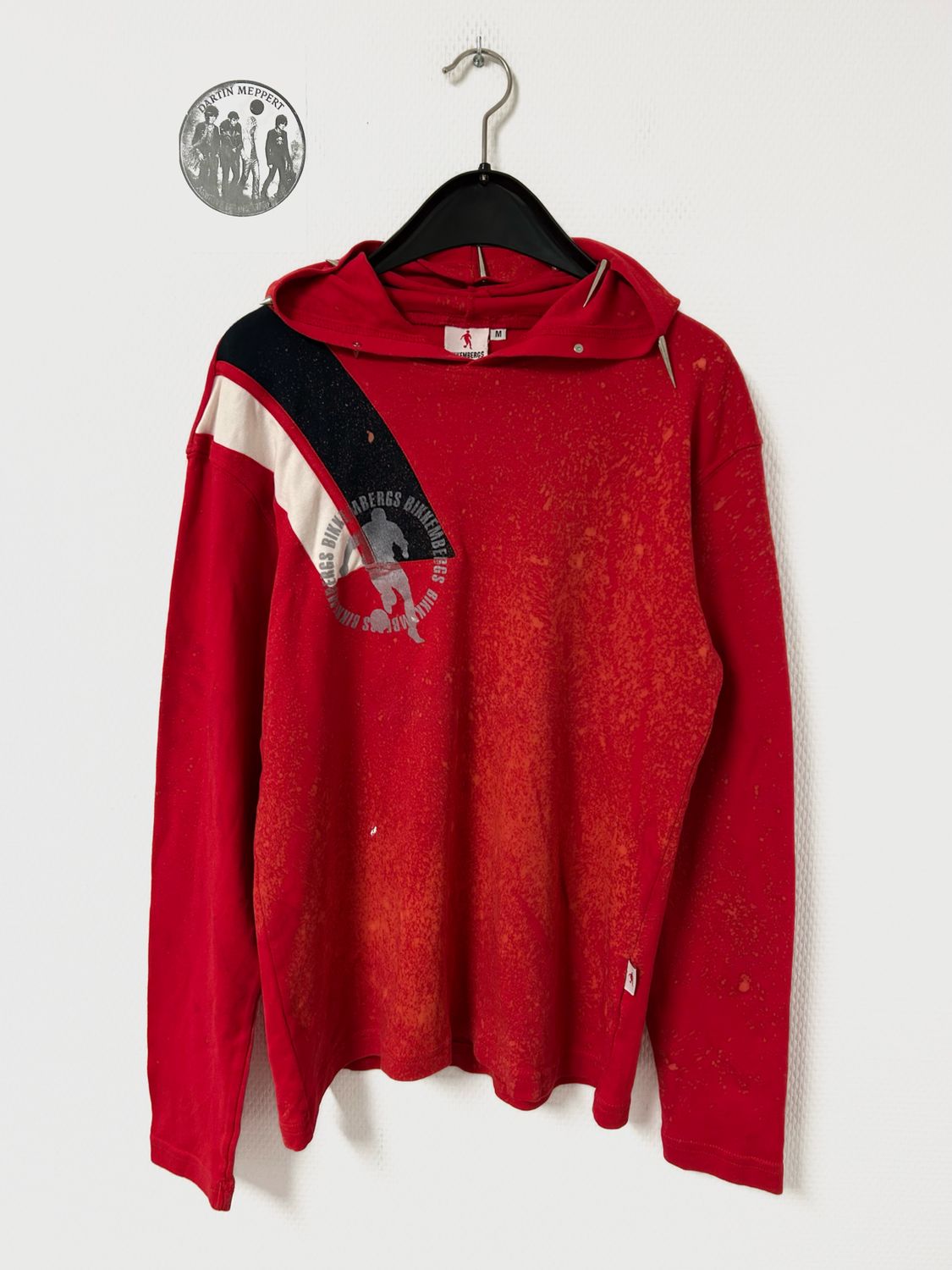 Dirk Bikkembergs 2000s Bleach-Dyed Spiked Hoodie