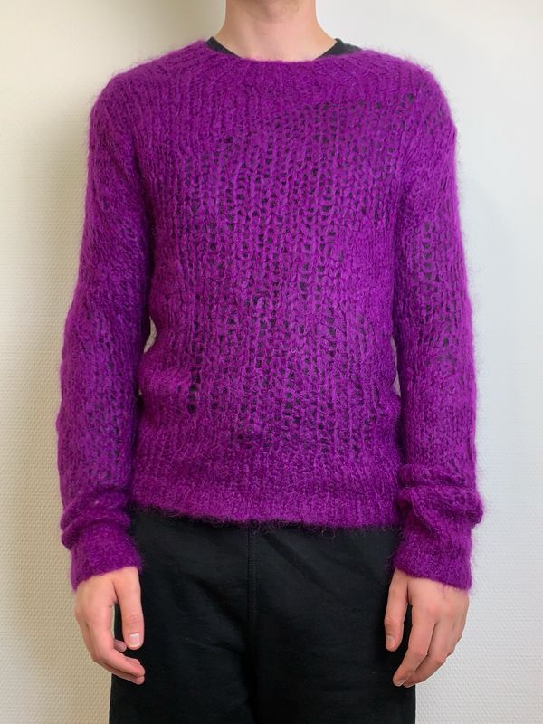 Helmut Lang riot loose mohair knit purple