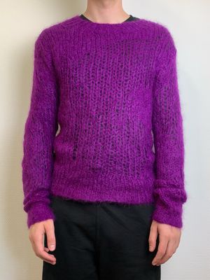 Helmut Lang riot loose mohair knit purple