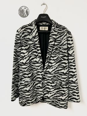 Saint Laurent by Hedi Slimane SS2016 1/1 Sample Zebra Leather Blazer
