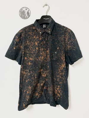 Jean Paul Gaultier SS2004 Embellished Logo Bleach-Dyed Studded Shirt