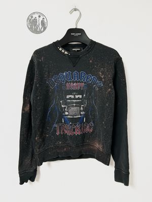 Dsquared2 by Dean & Dan Caten FW2017 Heavy Trucking Studded Crewneck Dsquared2 by Dean & Dan Caten FW2017 Heavy Trucking Studded Crewneck