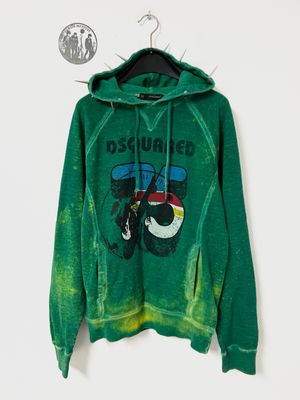 Dsquared2 FW2011 Distressed Graphic Hoodie with Custom Spikes Dsquared2 FW2011 Distressed Graphic Hoodie with Custom Spikes
