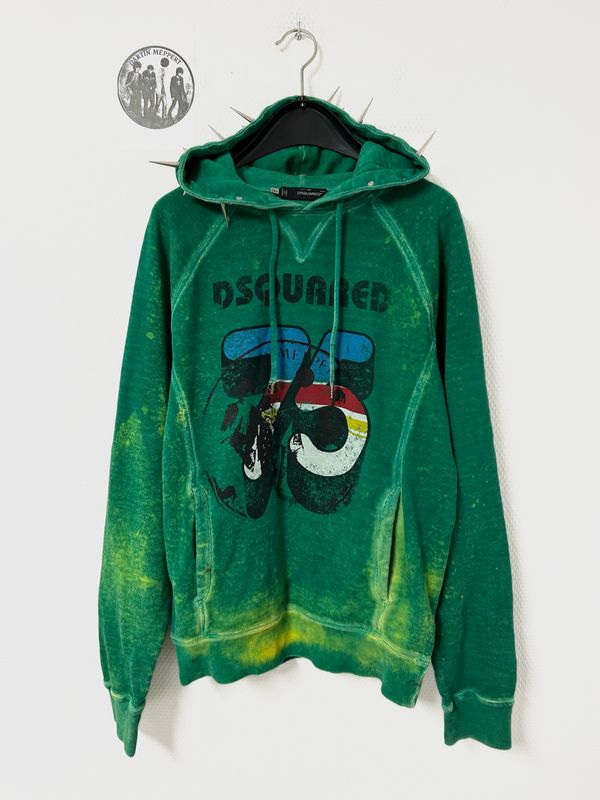 Dsquared2 FW2011 Distressed Graphic Hoodie with Custom Spikes