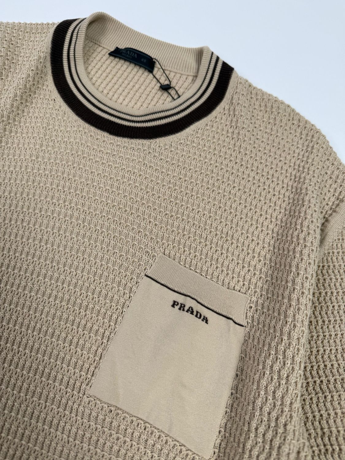Prada SS2023 Waffle-Knit Short Sleeve Sweater