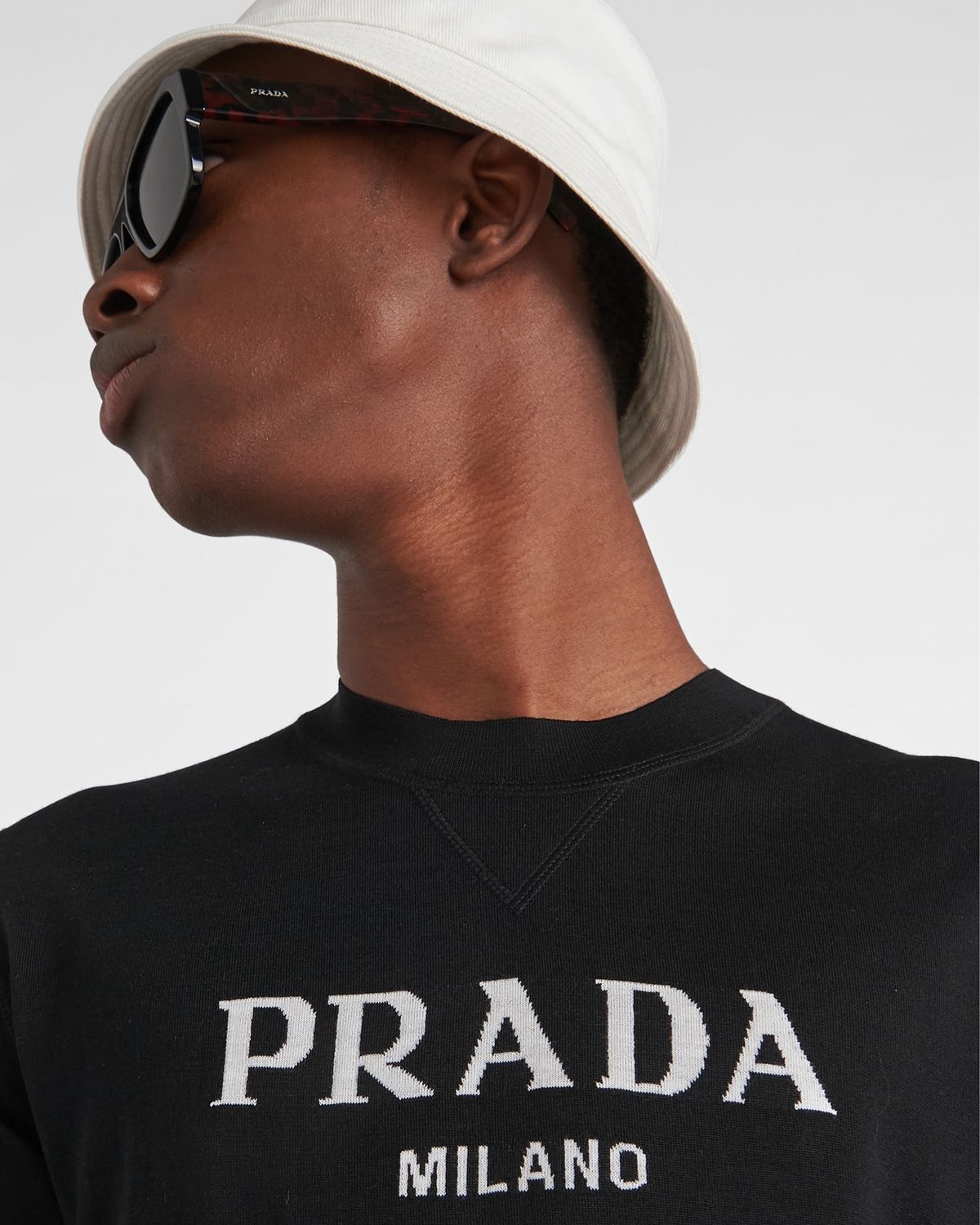 Prada by Raf Simons FW2021 Crest Logo Heavyweight Knit Top
