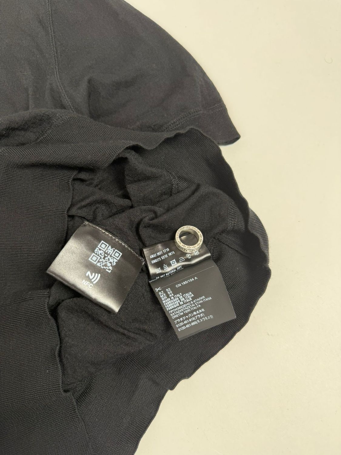 Prada by Raf Simons FW2021 Crest Logo Heavyweight Knit Top