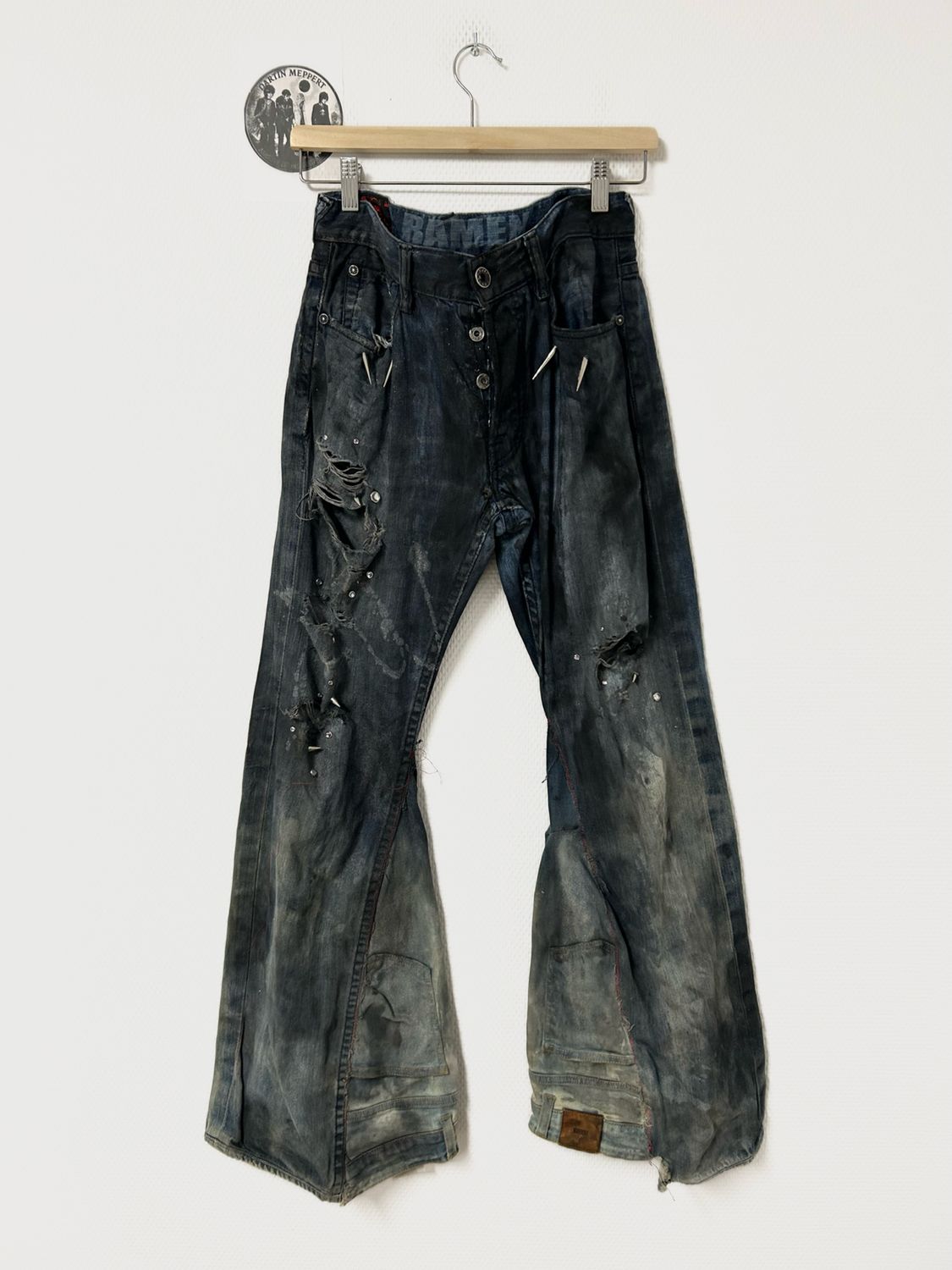 Evisu FW2000s Custom Distressed Spike Denim