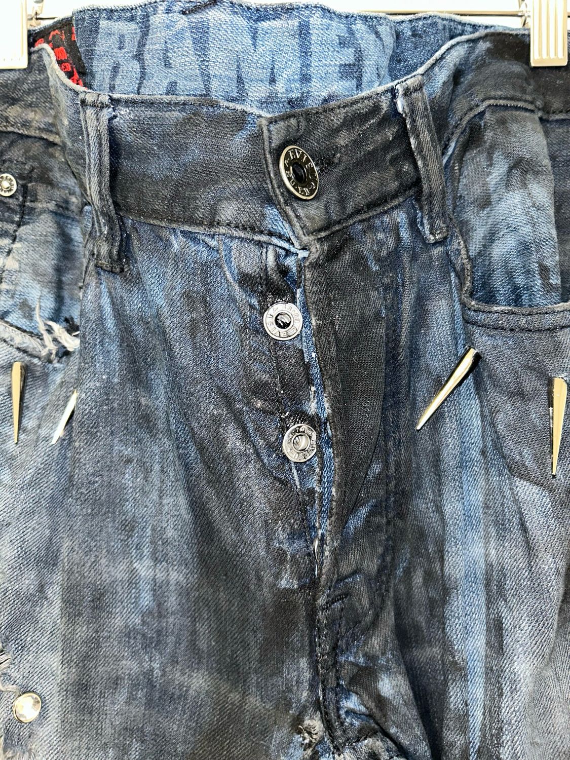 Evisu FW2000s Custom Distressed Spike Denim