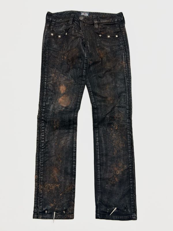 Jean Paul Gaultier FW2009 Velvet Stripe Waxed Denim Pants