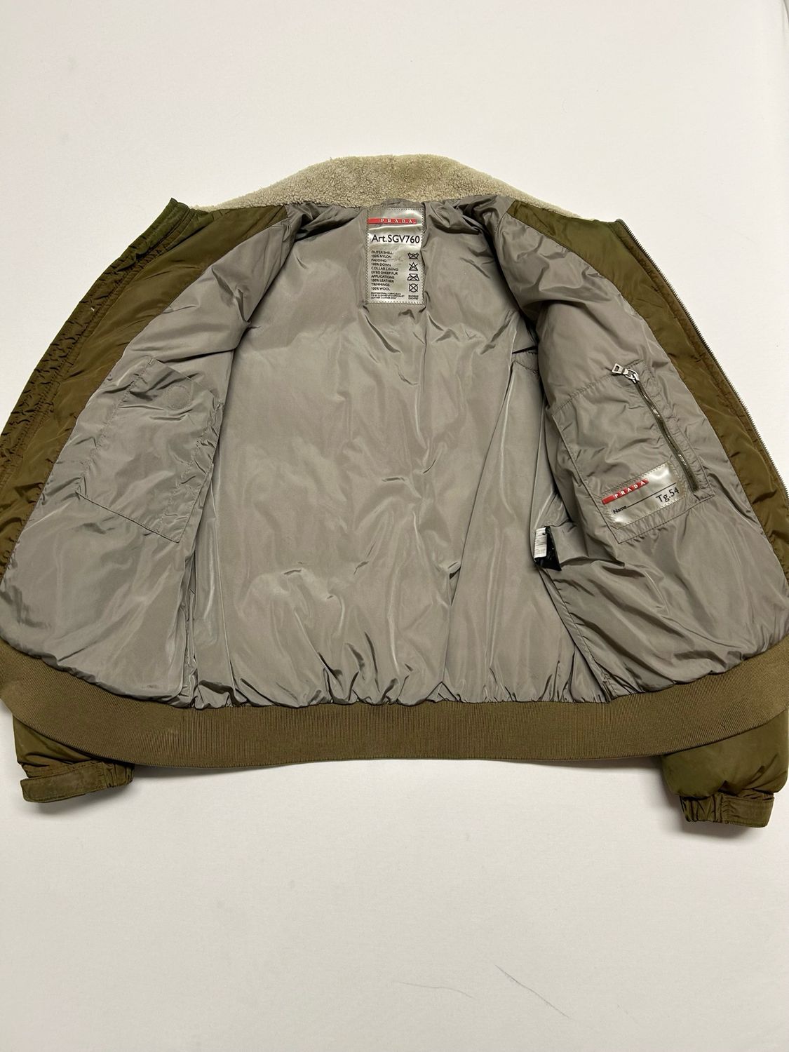 Prada FW2000 Shearling-Collar Puffer Bomber