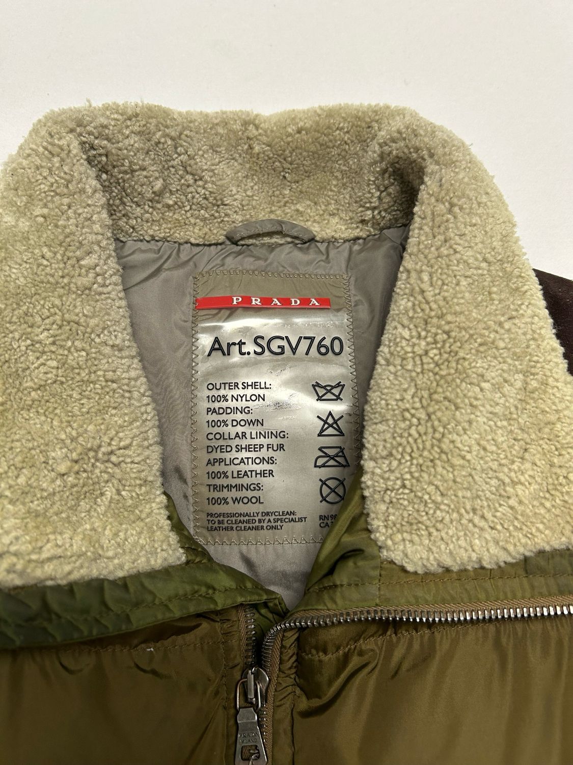 Prada FW2000 Shearling-Collar Puffer Bomber