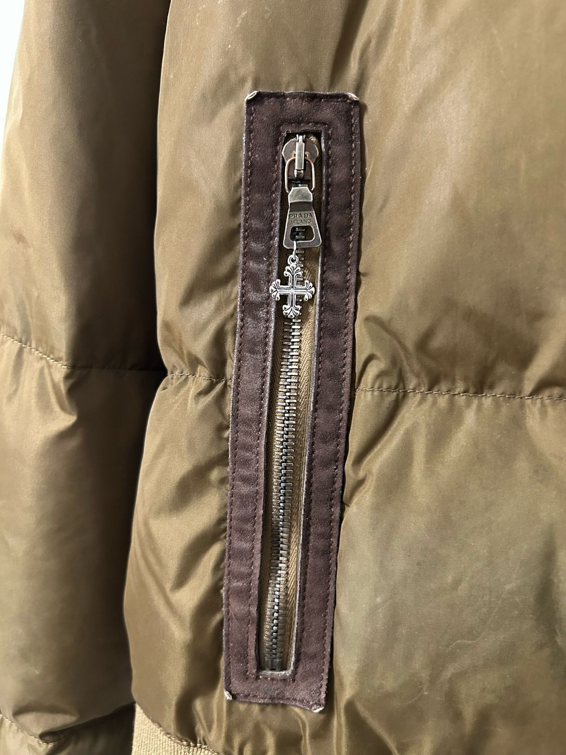 Prada FW2000 Shearling-Collar Puffer Bomber