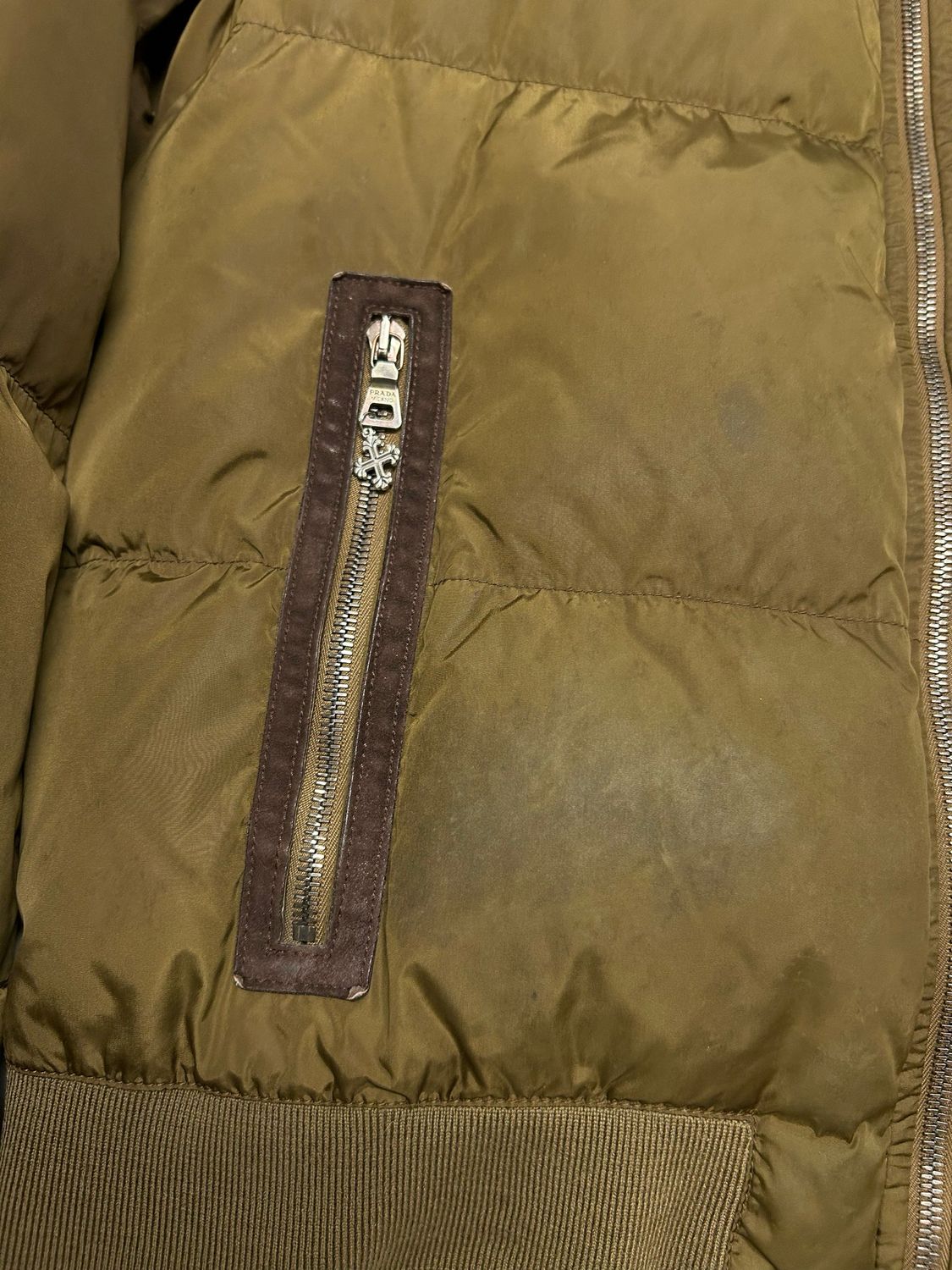 Prada FW2000 Shearling-Collar Puffer Bomber