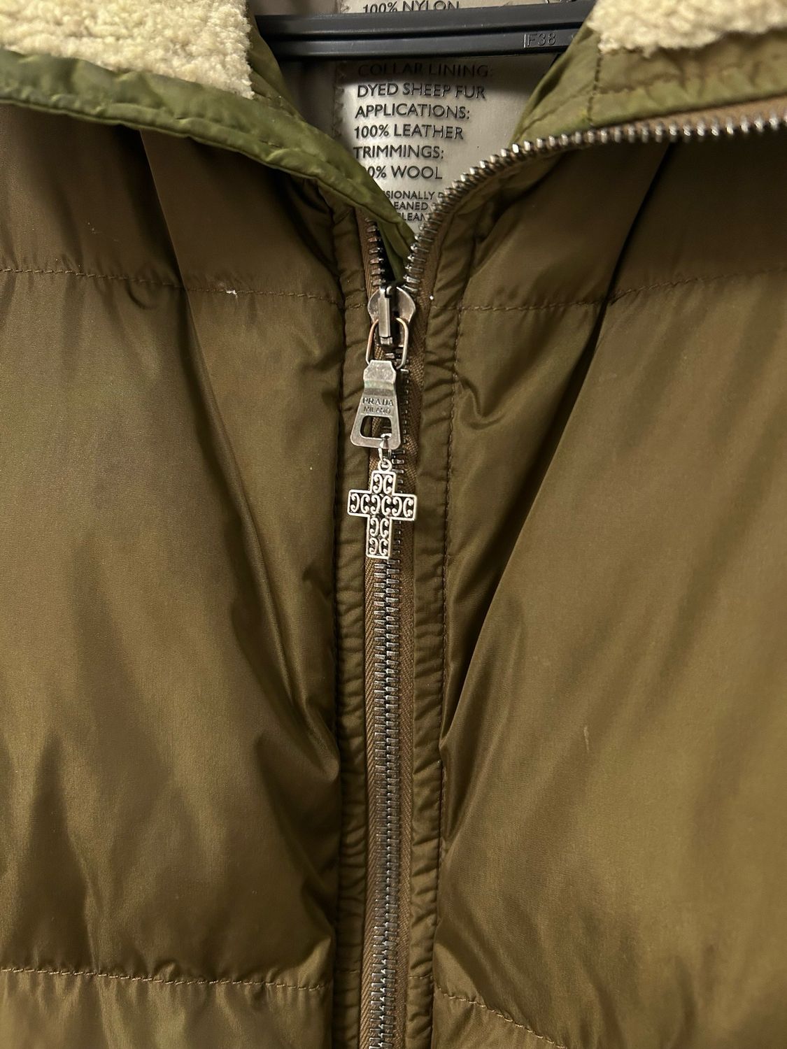 Prada FW2000 Shearling-Collar Puffer Bomber