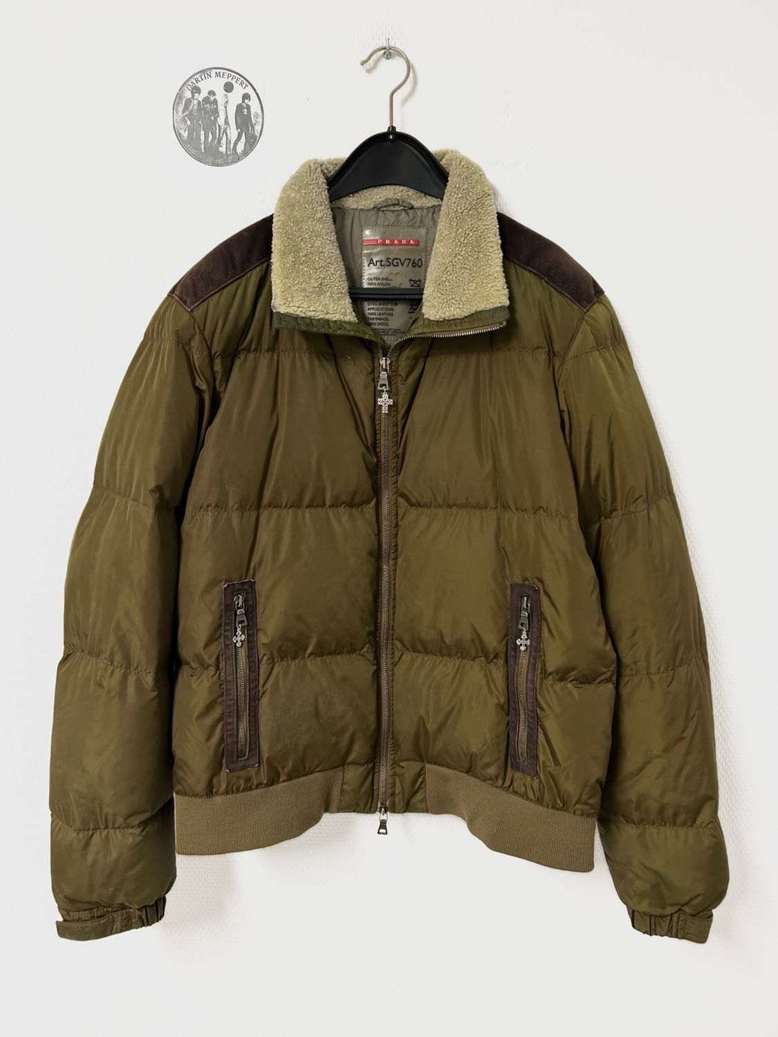 Prada FW2000 Shearling-Collar Puffer Bomber