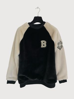 Balmain by Olivier Rousteng Embellished Fur Crewneck