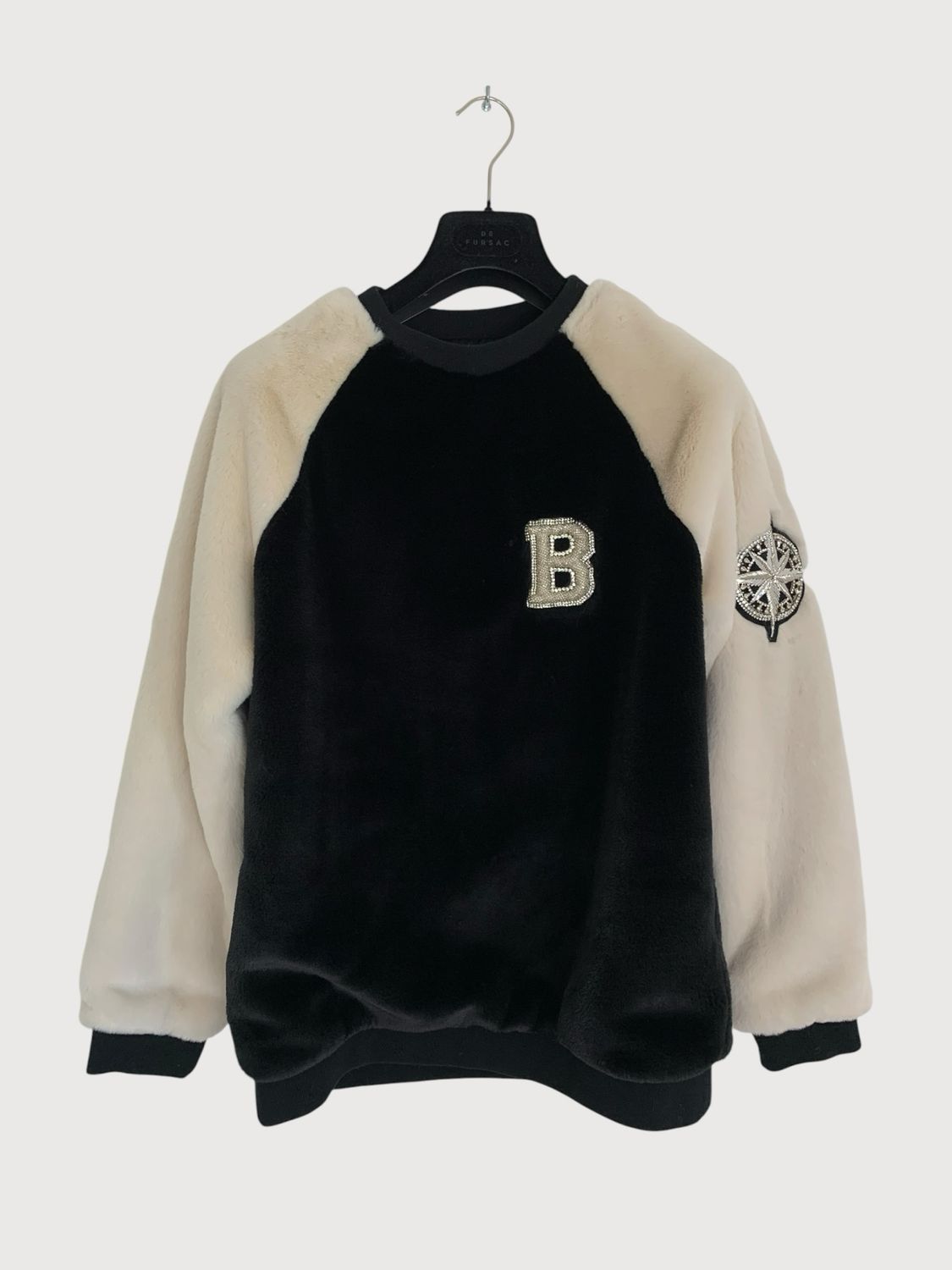 Balmain by Olivier Rousteng Embellished Fur Crewneck