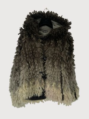 Tom Ford FW15 Runway Mohair Ombré Fuzzy Duffle Bomber Jacket