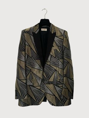 Saint Laurent Paris by Hedi Slimane FW14 Sample Geometric Metal Embroidered Tuxedo