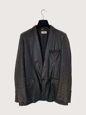 Saint Laurent Paris by Hedi Slimane SS16 Runway Sample Python Skin Leather Jacket