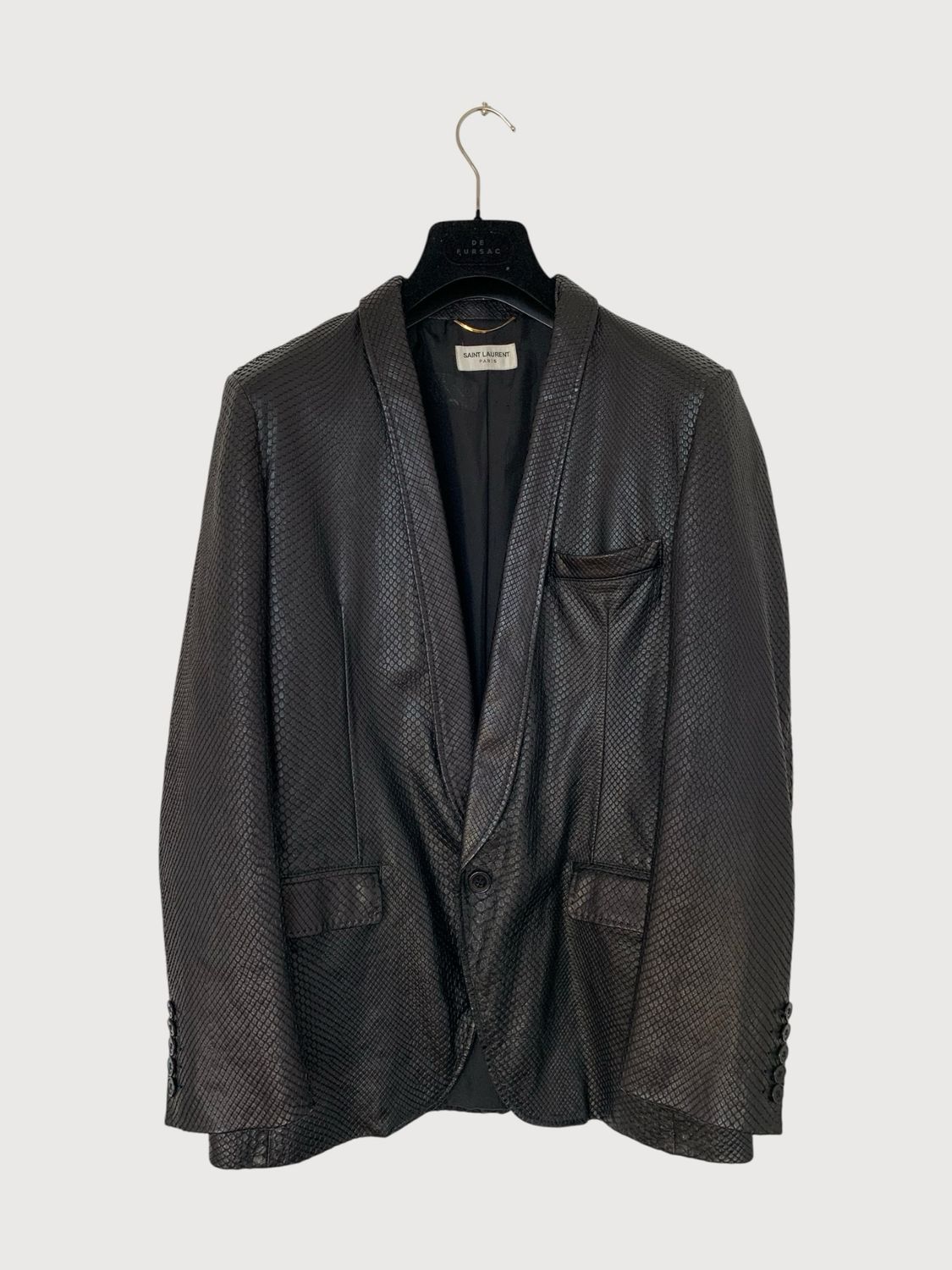 Saint Laurent Paris by Hedi Slimane SS16 Runway Sample Python Skin Leather Jacket