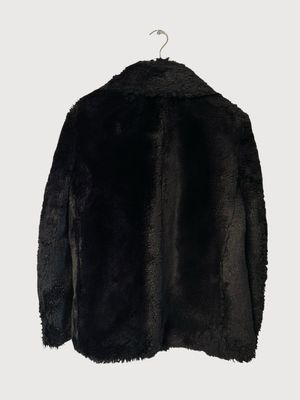 Saint Laurent Paris FW19 Double-Breasted Fur Coat