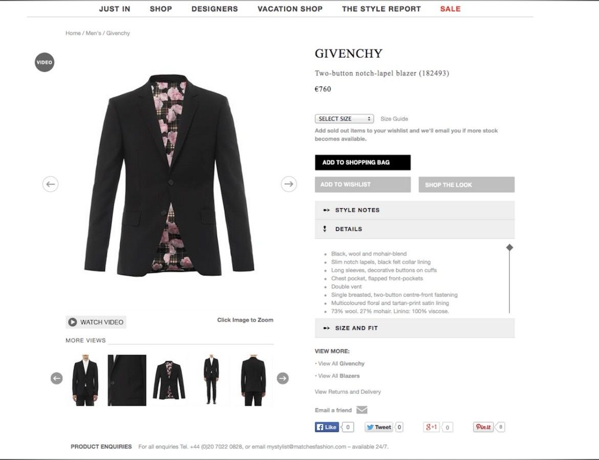 Givenchy by Riccardo Tisci SS2013 Floral Tartan Blazer