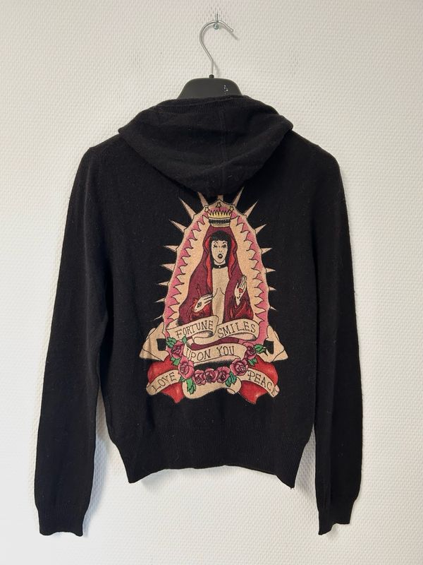 Amal Guessous       Cashmere Zip Hoodie Knit “Fortune Smiles Upon You”
