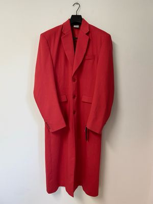 Vetements by Guram Gvasalia FW2022 Power-Shoulder Coat Red