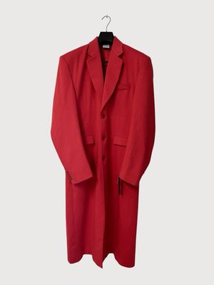 Vetements by Guram Gvasalia FW2022 Power-Shoulder Coat Red
