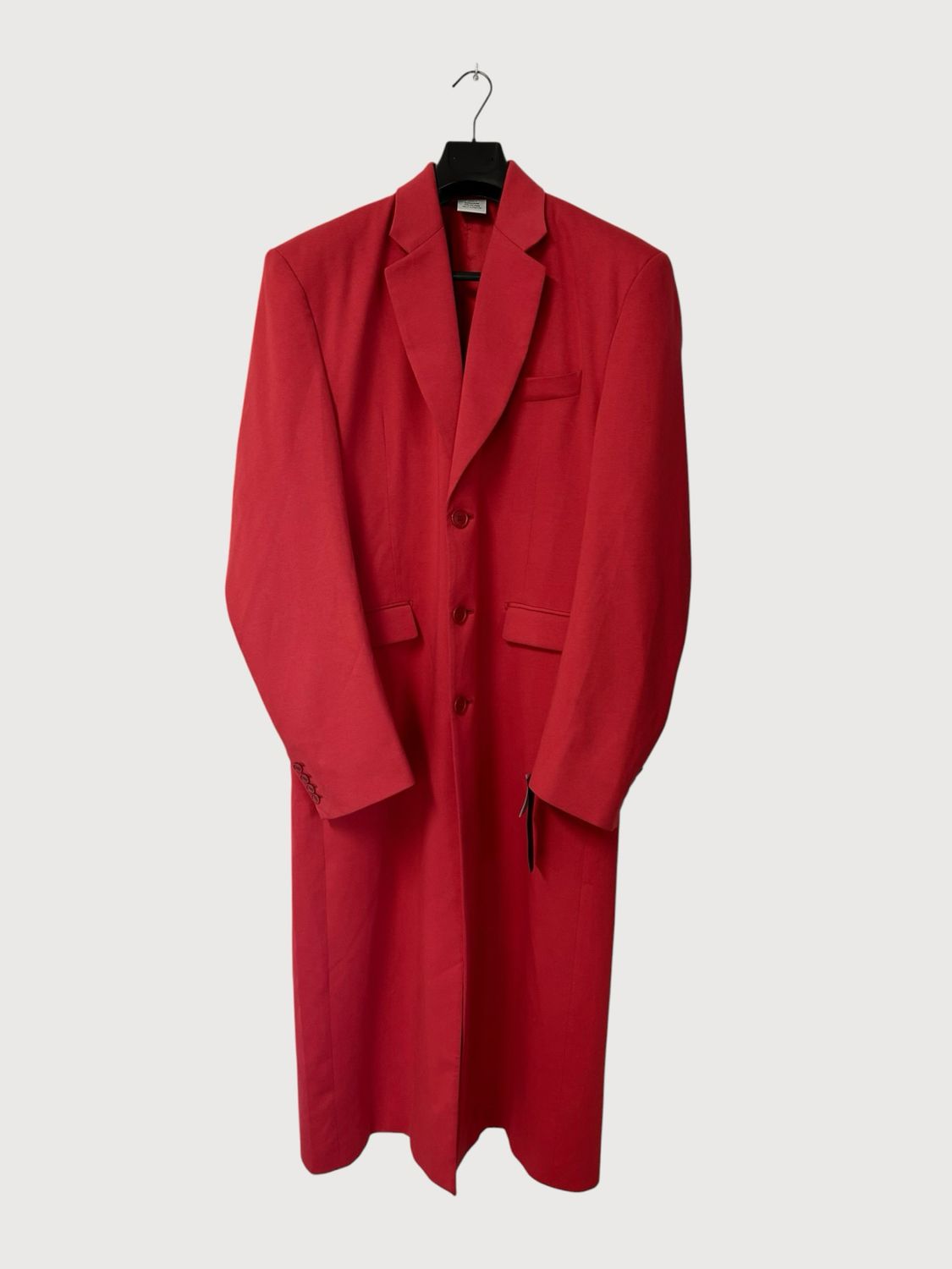 Vetements by Guram Gvasalia FW2022 Power-Shoulder Coat Red