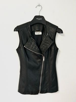 Saint Laurent Paris by Hedi Slimane SS2016 Sample (1/1) Spike Leather Vest