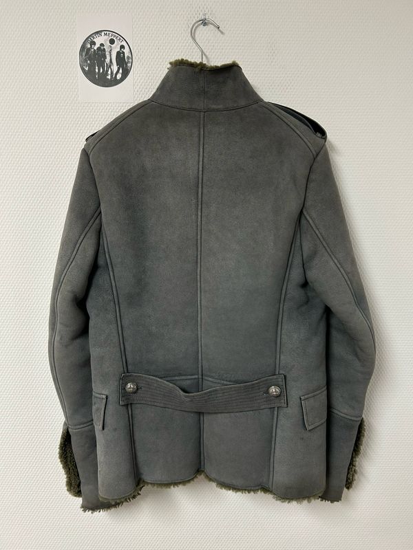 Balmain by Olivier Rousteing FW2013 Shearling Military Pea Coat