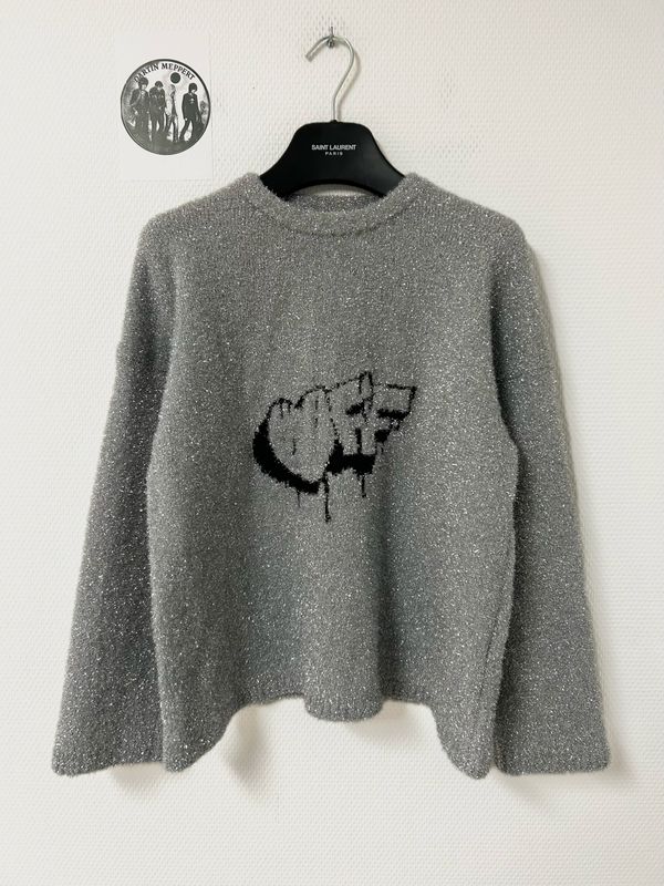 Off-White by Virgil Abloh FW2019 Lurex Logo Knit Sweater