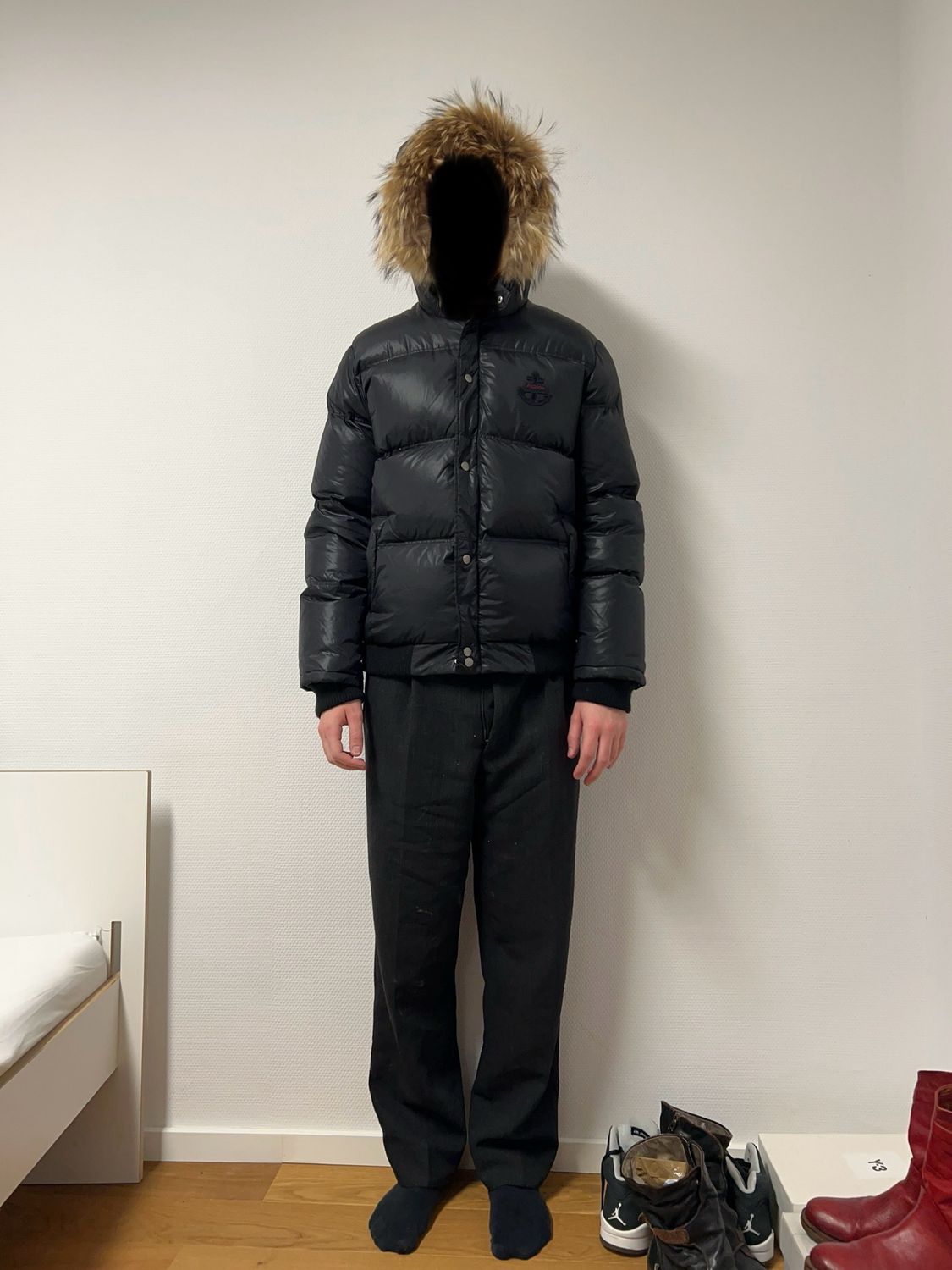 Jean Paul Gaultier 2000s Raccoon Fur Down Puffer Jacket