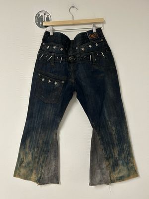 Dolce &amp; Gabbana by Domenico Dolce &amp; Stefano Gabbana  FW2003 Double-Waist Spiked Flared Jeans