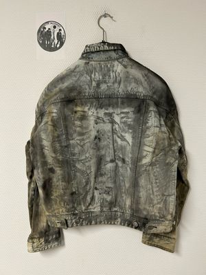 Acne Studios Blå Konst by Jonny Johansson SS2017 Waxed Painted Spike Denim Jacket