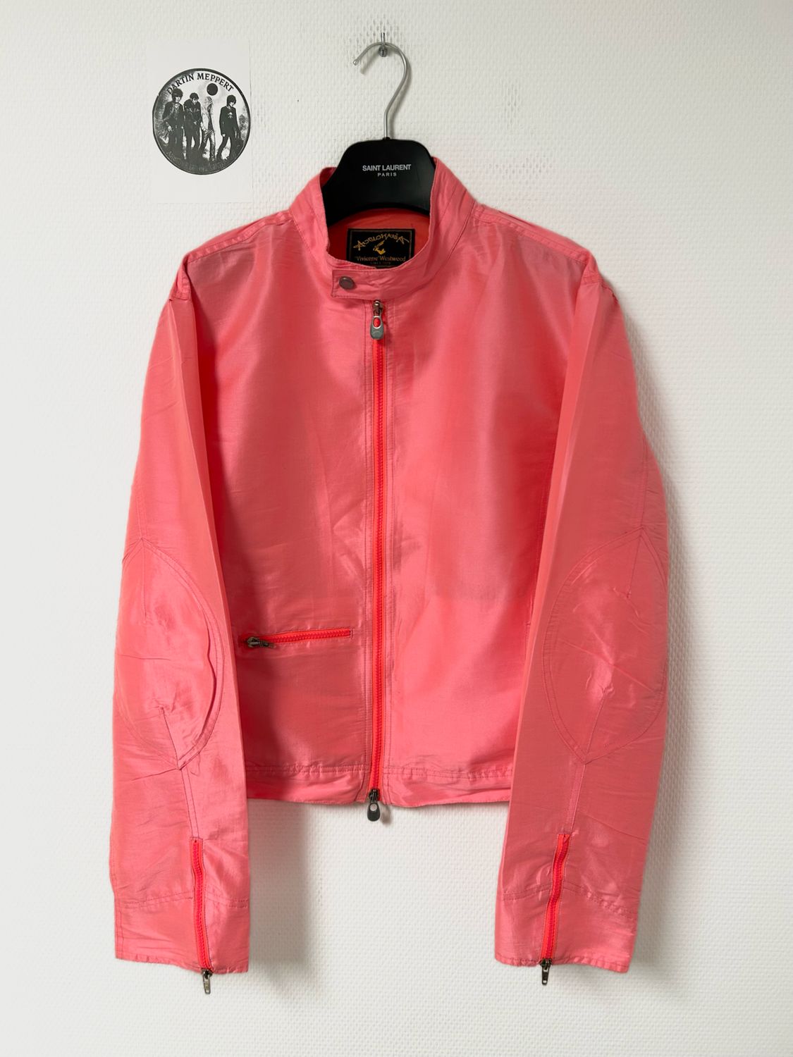 Vivienne Westwood SS2009 Neon Pink Moto Silk Jacket