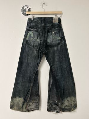 Evisu by Hidehiko Yamane  FW2006 Spiked Waxed Painted Flared Denim