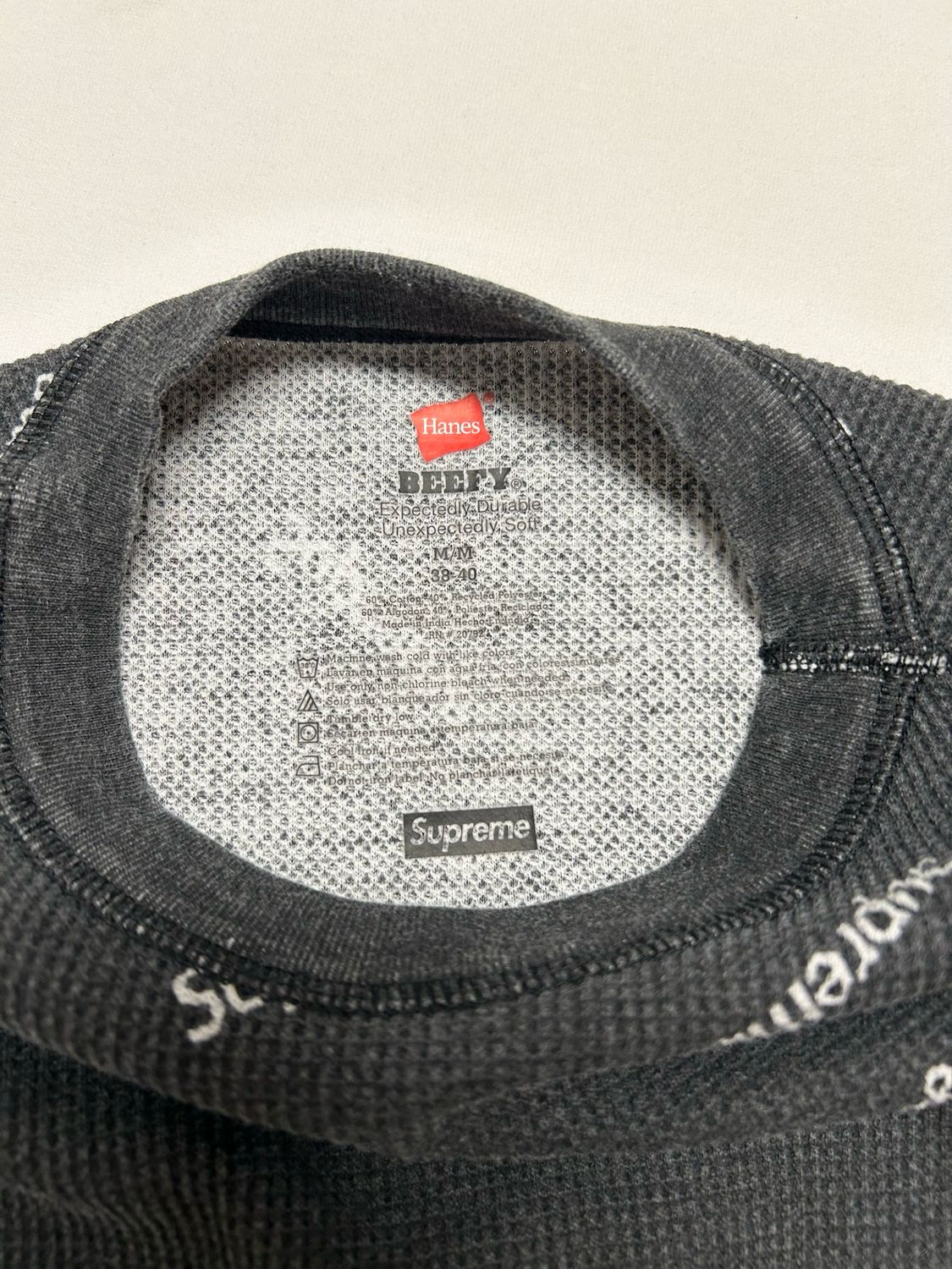 Supreme FW2019 All-Over Logo Thermal Long Sleeve
