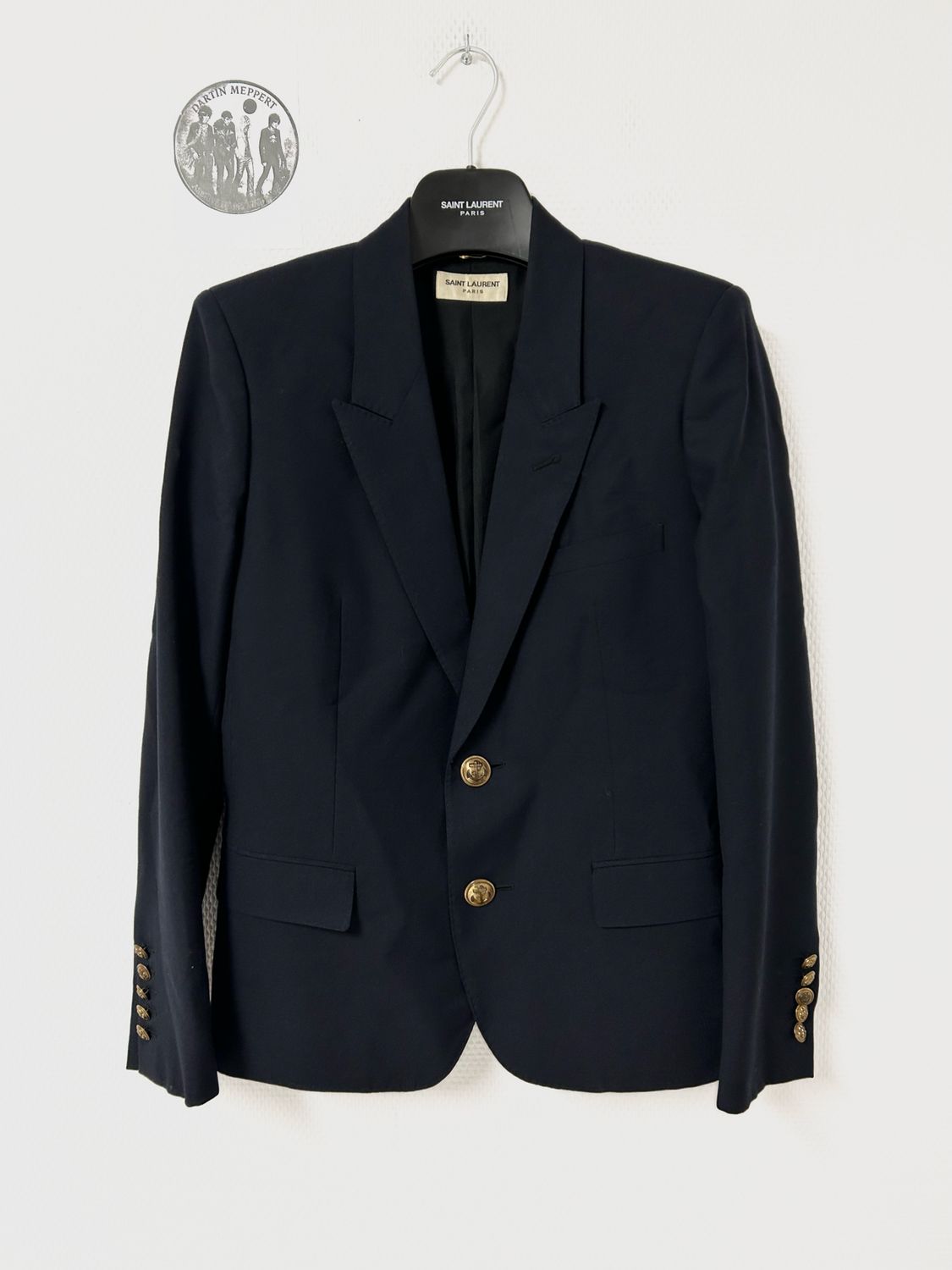Saint Laurent Paris by Hedi Slimane FW2016 Navy Officer Blazer
