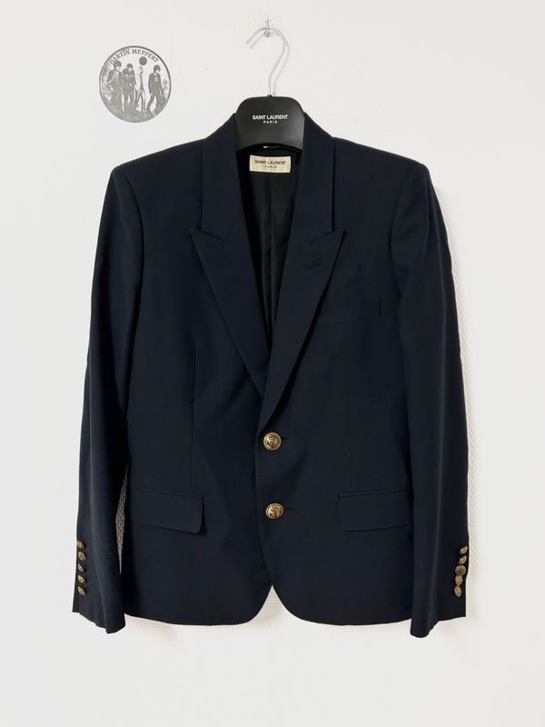 Saint Laurent Paris by Hedi Slimane FW2016 Navy Officer Blazer