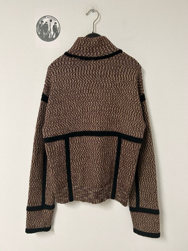 Dries Van Noten FW2004 Zig-Zag Wool Zip Jacket