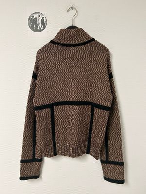 Dries Van Noten FW2004 Zig-Zag Wool Zip Jacket