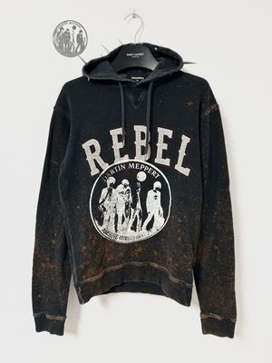 Dsquared2 by Dean &amp; Dan Caten FW2015 Rebel Spiked Bleach-Dyed Hoodie