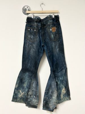 Dolce &amp; Gabbana FW2004 Deconstructed Flared Painted Denim