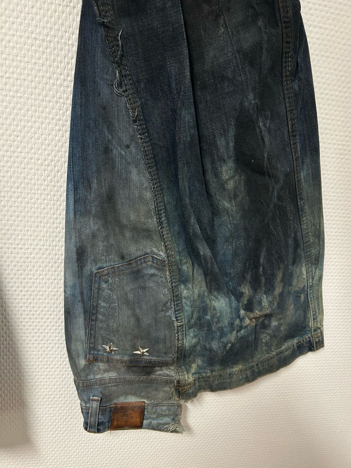 Dolce &amp; Gabbana FW2004 Deconstructed Flared Painted Denim