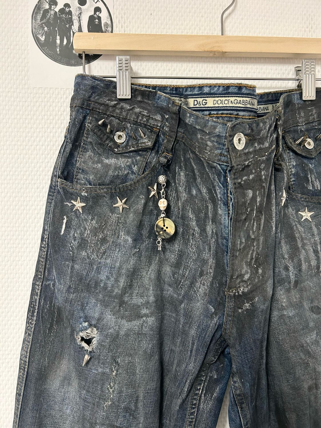 Dolce &amp; Gabbana FW2004 Deconstructed Flared Painted Denim